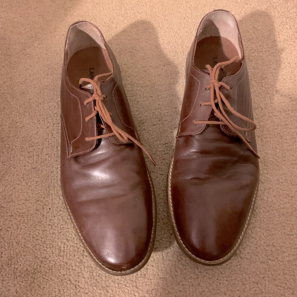Men’s Lands’ End Brown Oxford Shoes, very nice leather, Size 11-1/2 M.